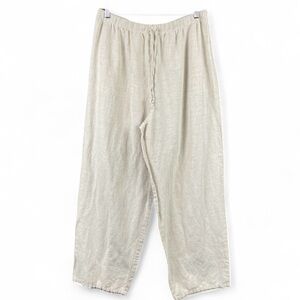 Hot Cotton XL Linen Blend Elastic Waist Cropped Lagenlook Boho Coastal Relaxed